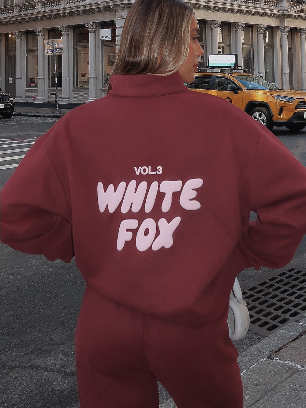 White Fox Offstage Matching Set Fit in Red Velvet - Picture 6 of 7
